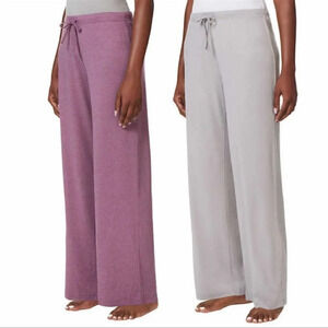 32 Degrees Ladies' Lounge Pant, 2-pack Xl Purple Grey